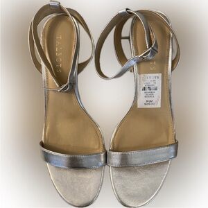 Talbots Leather Silver Rosalie Heels